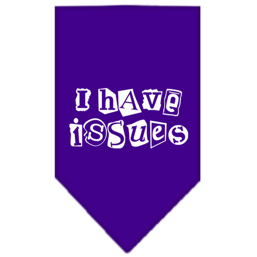 I Have Issues Screen Print Bandana Purple Large